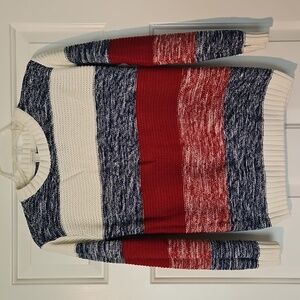 Red,white and blue sweater